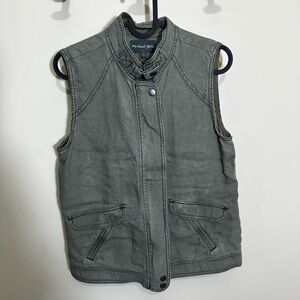 Green Denim Sleeveless Vest